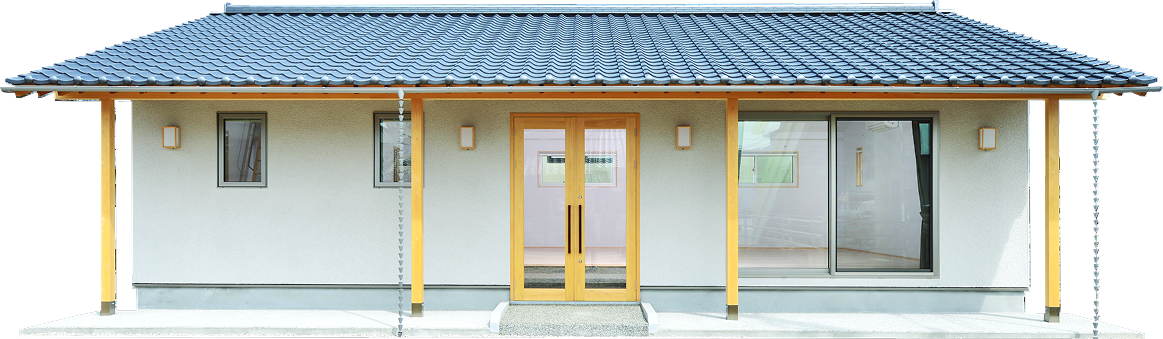 森の空箱 外観 ─ 自然素材の平屋建築